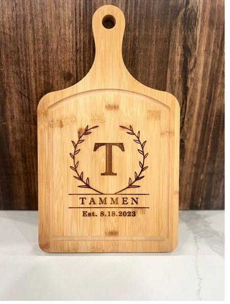 Personalized Tammen bamboo cutting board